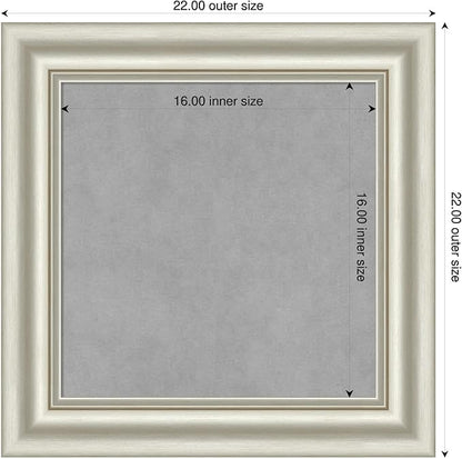 Amanti Art Silver Framed Magnetic Board 22x22 Small Vision Board for use with Magnets, 100% Metal Sheet to Display Items as Office Decor or for Home Organization in mudroom, Kitchen or Kids Room