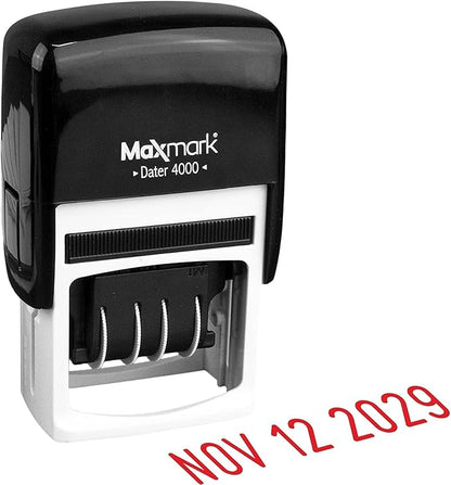 MaxMark Dater 4000 Self Inking Date Stamp - Red