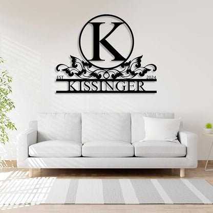 Personalized Metal Signs | Metal Name Sign | Split Letter Monogram | Home Decor Sign | Metal Wall Art | Last Name Sign | Outdoor Decor Sign | Personalized Wedding Gift | Housewarming Gift