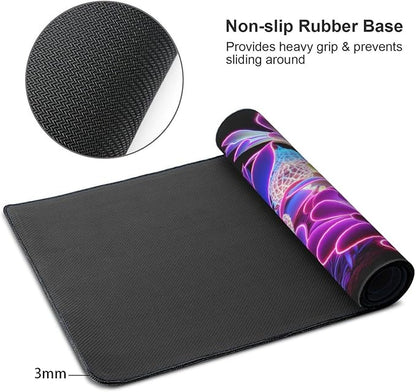 Gaming Mouse Pad,Large Mouse Pads for Desk,Non-Slip Rubber Base Extended Mousepad,XXL Keyboard Mouse Mat,Stitched Edges Computer Keyboard Desk Pad,35.4x15.8inch,Colorful Succulents