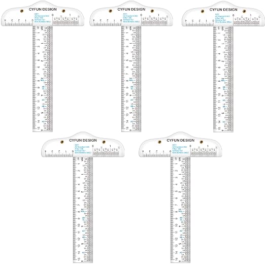 6 Inches Acrylic Clear T-Square Ruler,5 Pack,T Square Ruler,Transparent,T Ruler,for Crafting Drafting and General Layout Work Art Framing & Drafting Scrapbooking Crafting Arts Crafts Supplies Tools