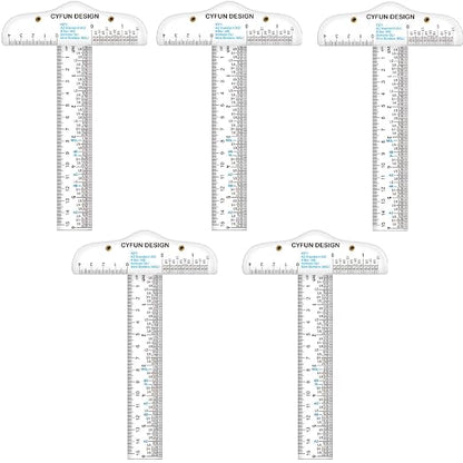 6 Inches Acrylic Clear T-Square Ruler,5 Pack,T Square Ruler,Transparent,T Ruler,for Crafting Drafting and General Layout Work Art Framing & Drafting Scrapbooking Crafting Arts Crafts Supplies Tools
