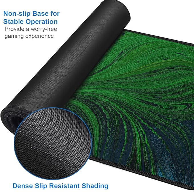 Large Mouse Pad, 31.5x15.7 inch Large Extended Computer Keyboard Mouse Mat, Water Resist Non-Slip Mousepad Rubber Base Long XXL Desk Mouse Pad for Work & Gaming, Office & Home, Dark Green