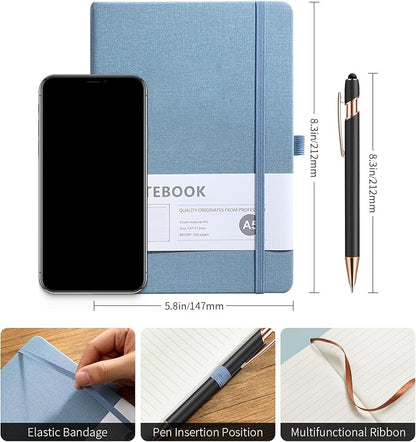 Personalized Notebook with Pen - Customizable A5 Journal Notebook Daily Journals For Writing - 5.8 x 8.3 Journal with 192 Pages 100Gsm Lined Paper for School, Travel, Business, Orange