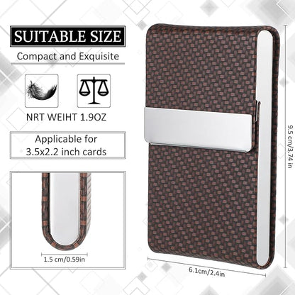 Eaasty 4 Pcs PU Leather Business Card Holder Case with Magnetic Clasp Pocket RFID Blocking Metal Business Card Holder Wallet Organizer(Multicolor,Classic Style)