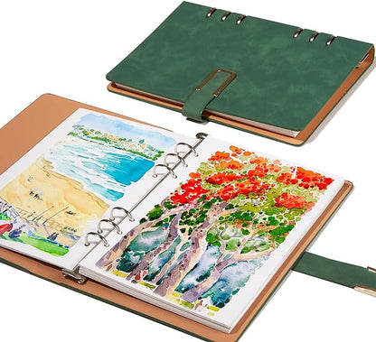 Lightwish Watercolor Sketchbook,100% Cotton Acid Free Watercolor Journal,300gsm/140lb Hot Press Watercolor Paper for Artists,Adults,Students,20 Sheets,9.25 * 6.3 Inches
