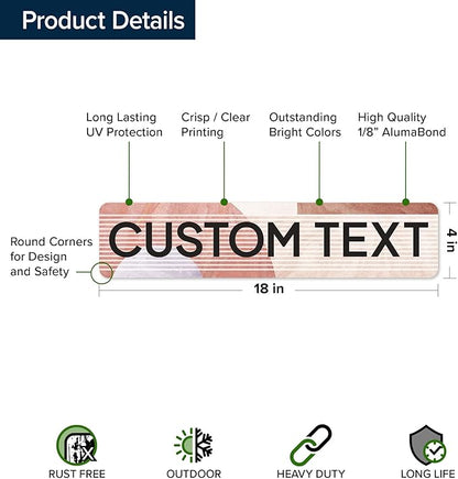 Custom Sign, Custom Street Sign, 11 Font Colors, 13 Font Styles, 4 Hole Options, 22 Sizes, 4x18 Inches, Rust Free DiBound, Fade Resistant, Made in USA by My Sign Center (Mid-Century Modern 1)