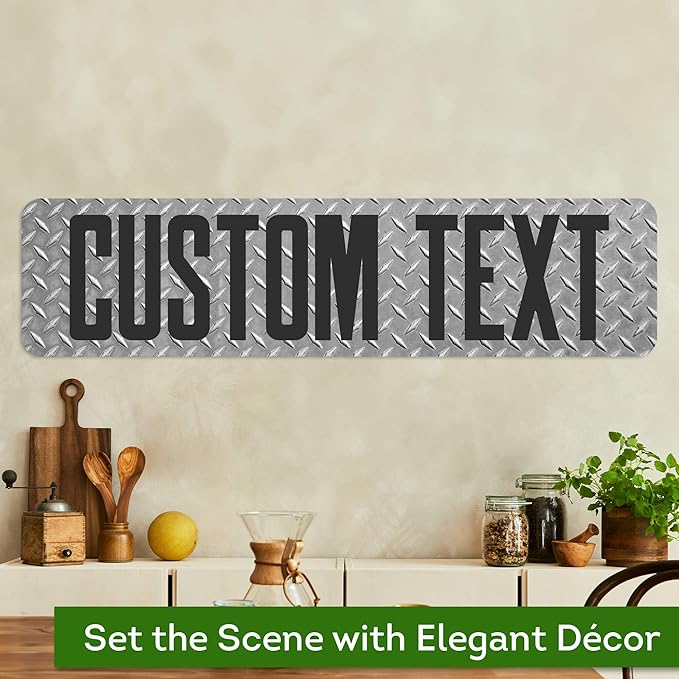 Custom Sign, Custom Street Sign, 11 Font Colors, 13 Font Styles, 4 Hole Options, 22 Sizes, 8x32 Inches, Rust Free DiBound, Fade Resistant, Made in USA by My Sign Center (Diamond Metal)