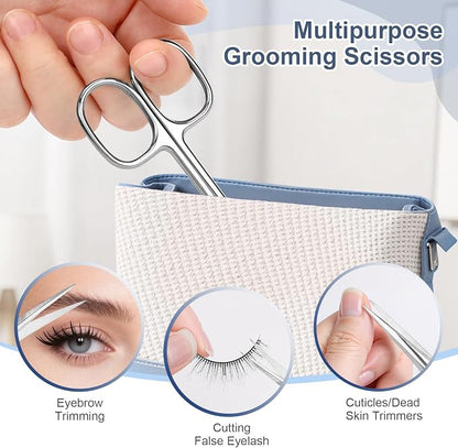 Cuticle Scissors, Curved Fine Tip, Men Women, Matte | Fine curved scissors for eyebrow, eyelash, cuticle and nail grooming. Small precision for manicure pedicure. Men women.