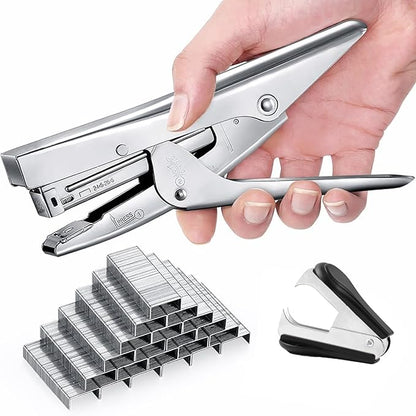Stapler Heavy Duty with 1000 Staples and Staples Remover Set 20 Sheets Desktop Office Work Student Teacher Large Capacity No Jam Professional Standard 24/6 Metal