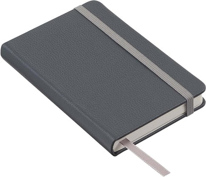 Leather Pocket Notebook, Writing Journal, Full-Grain Leather, Narrow Ruled Paper, Notebooks for Work & School, Twilight Gray (5.7" x 3.8”)