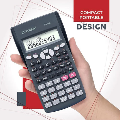 Scientific Calculator 2 Line - for Math (Algebra and Trigonometry), Science, Statistics, Engineering, Physics, Business Class, Over 200 Functions, with Memory and Replay Function