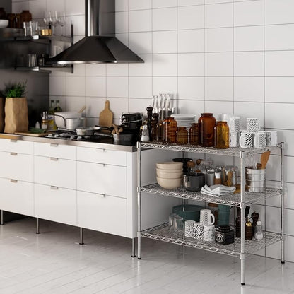 Regal Altair 24" Deep x 36" Wide x 34" Height Wire Shelving Kit | 3-Tier | NSF Commercial Storage Rack Unit