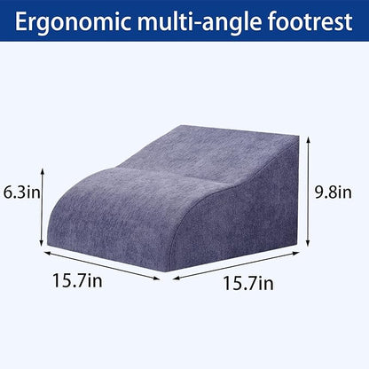 Opuvidity Foot Rest for Under Desk at Work Ergonomic Under Desk Footrest，Support Foot Pillow Double-Sided Footstool， for Office, Home & Gaming Leg Elevation Pillow Blue