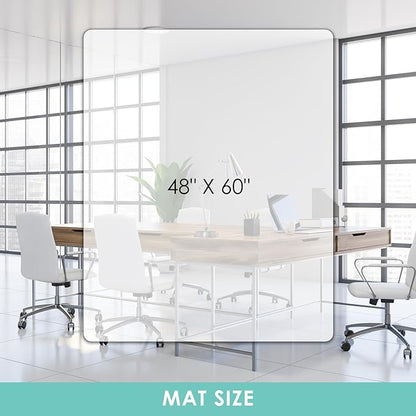 Vicwe Office Chair Mat for Hard Floor, 60"x48" Anti-Slip PVC Computer Chair Mat, Easy Glide for Chairs, Multi-Purpose Floor Protector Desk Chair Mats for Home Office