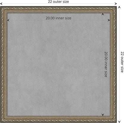 Amanti Art Silver Framed Magnetic Board 22x22 Medium Vision Board for use with Magnets, 100% Metal Sheet to Display Items as Office Decor or for Home Organization in mudroom, Kitchen or Kids Room