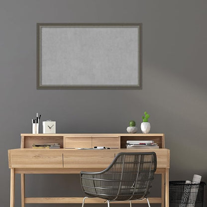 Amanti Art Silver Framed Magnetic Board 27x43 Large Vision Board for use with Magnets, 100% Metal Sheet to Display Items as Office Decor or for Home Organization in mudroom, Kitchen or Kids Room