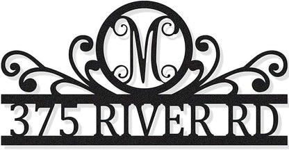 House Numbers for Outside With Custom Initial, Custom Metal House Numbers Sign, Address Numbers for House, Address Plaque for House, Outdoor Numbers for House Address, Personalized Metal Address Sign