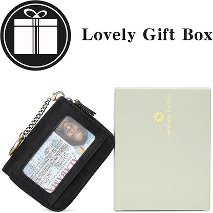 GOIACII Small Genuine Leather Wallet for Women, RFID Blocking Credit Card Holder Wallet