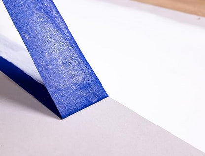 ABRO 24 Pack Blue Painters Tape: 36mm x 55M All Purpose Blue Tape, Temporary Labeling, Easy Tear, Clean Removal, Masking Tape Colored, DIY or Pro Use