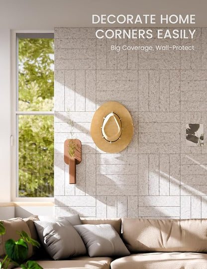Fluxynara Large Felt Bulletin Board 48" x 36" Cork Board Alternative - 6 Pack with 40 Safe Removable Adhesive Tabs, Cork Boards for Walls for Home Office Classroom Pin Board-Light Gray
