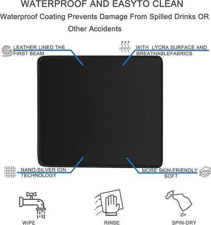 Mouse pad, Gaming Mouse pad Durable Stitched Edge, Premium-Textured Water Resist Mousepad, Non-Slip Rubber Base Mouse Pads for Computers, Laptop, Gaming, Home, Office, 11.8 x 9.9 in, Black