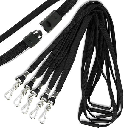 Ollain 25 Pack Breakaway Lanyard with J-Hook Bulk Flat Lanyards for Name tag ID Badges
