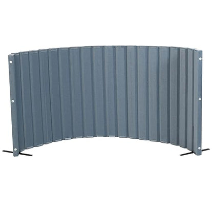 Angeles 48" x 10' Quiet Divider With Sound Dampening Panels, Freestanding Room Divider Wall, Gray