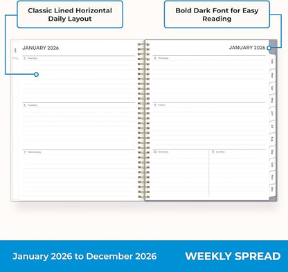 Blue Sky 2026 Weekly & Monthly Planner Calendar, 8.5"x11", Tula | January 2026 - December 2026, Flexible Cover, Durable Twin Wire Binding, Laminated Tabs, Storage Pocket