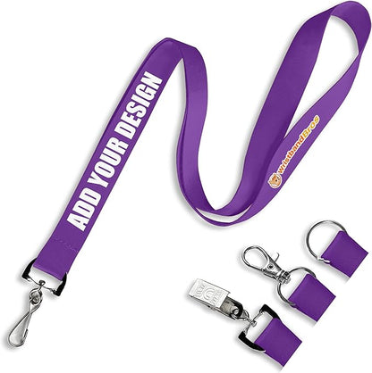 Wristband Bros Custom Lanyards For ID Badges, Keys & More | Add Text & Logos | Choose Your Attachment | Bulk Quantities For Events