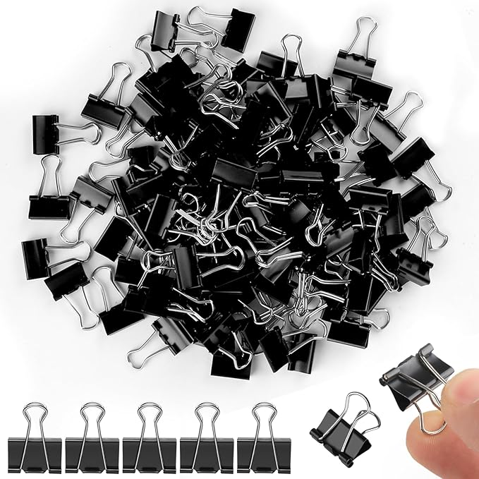 Ufmarine Mini Binder Clips, 144 Pcs Small Binder Clips 15mm, Small Paper Clips for Office