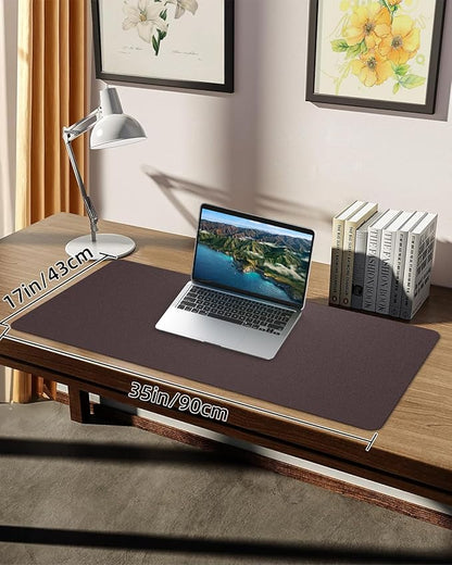 Non-Slip Desk mat,PULeather Desk Pad Protector, Office Desk Mat, Large Mouse Pad,Desk Blotter, Laptop Desk Pad, Waterproof Desk Writing Pad for Office and Home (Coffee, 35.4" x 17")