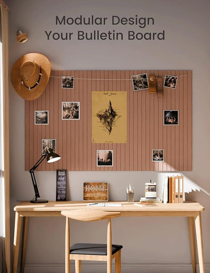 Large Felt Bulletin Board 48" x 36" Cork Board Alternative-12 Pack with 70 Safe Removable Adhesive Tabs, Felt Boards for Walls Bulletin Boards for Home Office Classroom Pin Board-Terracotta