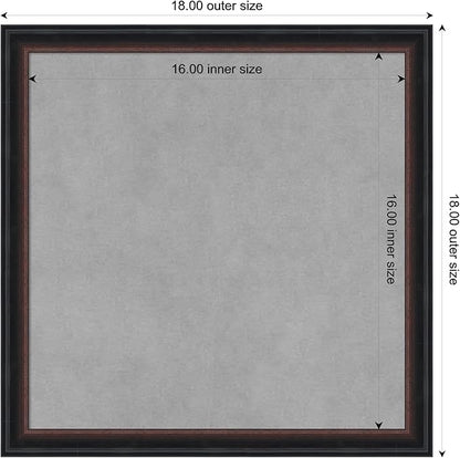 Amanti Art Black Framed Magnetic Board 18x18 Small Vision Board for use with Magnets, 100% Metal Sheet to Display Items as Office Decor or for Home Organization in mudroom, Kitchen or Kids Room