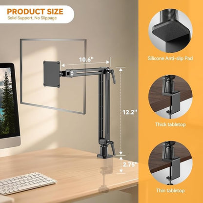 Feising Portable Monitor Stand Desk Mount for iPad Vesa Mount - 360 Swivel Magnetic Adjustable Tablet Arm Holder for 10-18.5 inch Screen, Compatible with iPad Pro FS07B1