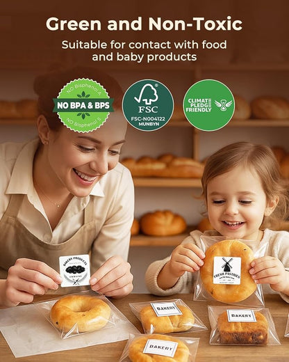 MUNBYN 2x2 Thermal Labels, 3000 Sheets/4 Roll，White | Strong Adhesive & Perforated, Non BPA&BPS for Small Business, Barcode, Bakery, Shipping