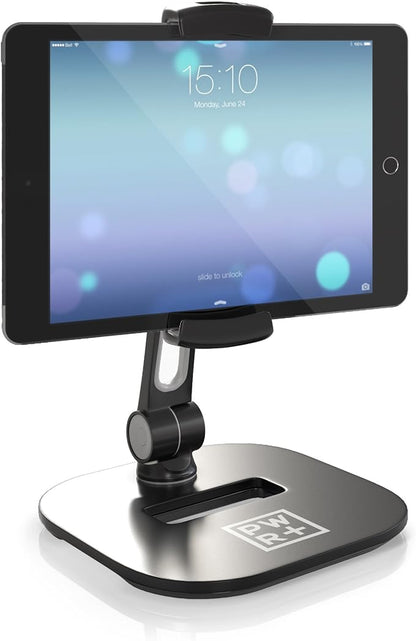 Tablet Stands and Holders Adjustable: Tablet Cell Phone Holder 360 Degree Swivel Angle Rotation for 4 to 11 inches Tab Phone iPad Samsung Galaxy Perfect POS Kitchen Bedside Office Table Reception