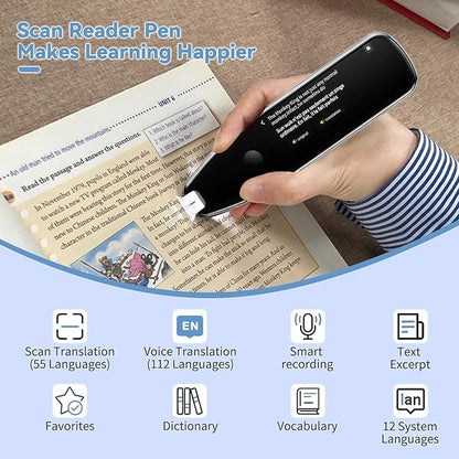 X5 Pro Translation Pen Scanner, Reader Pen Text to Speech Device for Dyslexia Pen 112 Language Translator Pen Scanner