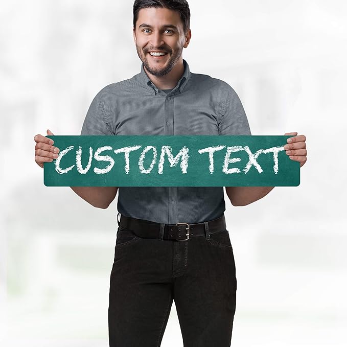 Custom Sign, Custom Street Sign, 11 Font Colors, 13 Font Styles, 4 Hole Options, 22 Sizes, 6x30 Inches, Rust Free DiBound, Fade Resistant, Made in USA by My Sign Center (Chalkboard Green)
