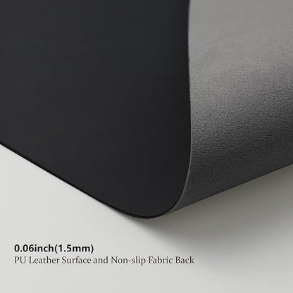 Leather Desk Mat - Non-Slip PU Desk Pad for Office Home - Organization Accessory - Ideal for Large Mouse Pads (Black,31.5"x 15.7")