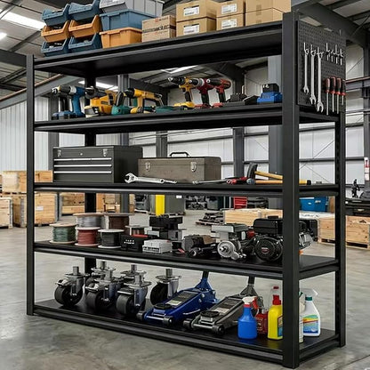 Storage Shelves with Pegboard,59"W 24"D Heavy Duty Garage Shelving Units and Storage,Metal Shelving Adjustable Shelves,Garage Storage Rack,Industrial Utility Shelf Organization For Kitchen,Pantry