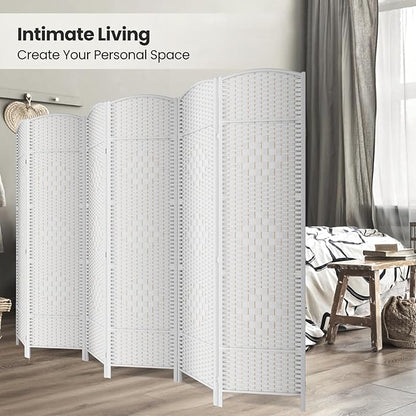 Cocosica 6 Panel Room Divider,6Ft Folding Privacy Screen,Tall - Extra Wide Foldable Panel Partition Wall Divider with Diamond Double-Weaved Hand-Woven Design Room Screen Divider