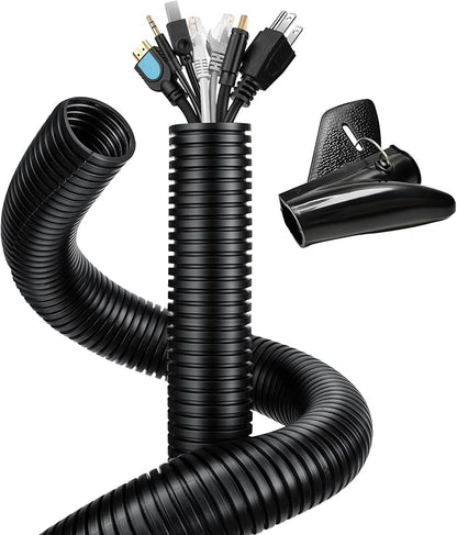 Wire Loom 1 inch 13ft, YCLYC Split Loom, Outdoor Cord Protector, Flexible Wire Conduit Automotive, Wire Protector Tubing, Black