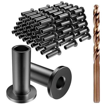 BLIKA 120 Pack Black Stainless Steel Protector Sleeves for 1/8" 5/32" or 3/16" Deck Cable Railing, for Wood/Composite Posts, T316 Marine Grade, Black Cable Railing Protector Sleeves