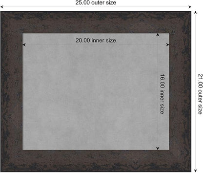 Amanti Art Black Framed Magnetic Board 21x25 Small Vision Board for use with Magnets, 100% Metal Sheet to Display Items as Office Decor or for Home Organization in mudroom, Kitchen or Kids Room