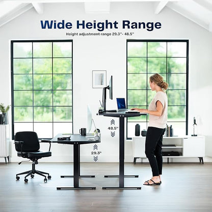 VIVO Electric 43 x 24 in Standing Desk, Memory Height Adjustment, 1B Series, Holds 220 lbs, One-Piece Reclaimed Wood Top, Black Frame, DESK-KIT-1B4P