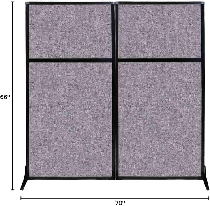 Versare Workstation Partition | Portable Wall Divider | Modern Office Cubicle | Free Standing Privacy Screen | Flexible Work Space | 66" x 70" Cloud Gray Fabric Panels