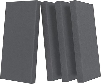 UMIACOUSTICS 4 PCS Acoustic Panels with Hanging Hardware, 2” Thick Fiberglass Sound Proof Panels for Studios, Office, Home Theater Ceiling or Wall- Medium Grey