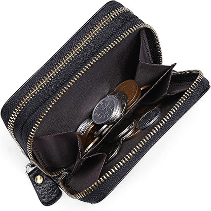 GOIACII Small Genuine Leather Wallet for Women, RFID Blocking Credit Card Holder Wallet