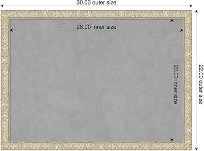 Amanti Art Silver Framed Magnetic Board 22x30 Medium Vision Board for use with Magnets, 100% Metal Sheet to Display Items as Office Decor or for Home Organization in mudroom, Kitchen or Kids Room